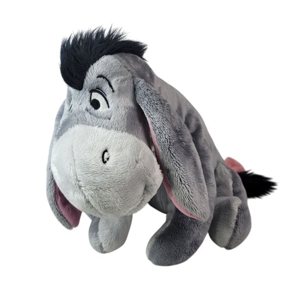 Disney Store MC Eeyore Large Plush Gray 16" Removable Tail Hook Loop Winnie - Picture 1 of 11